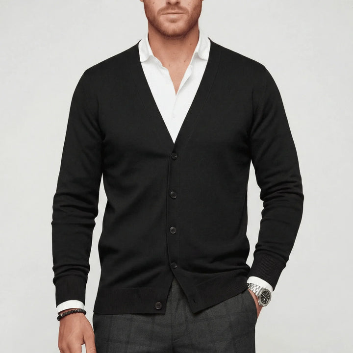 Schmal Geschnittene Strickjacke Mit Langen Ärmeln - Devin