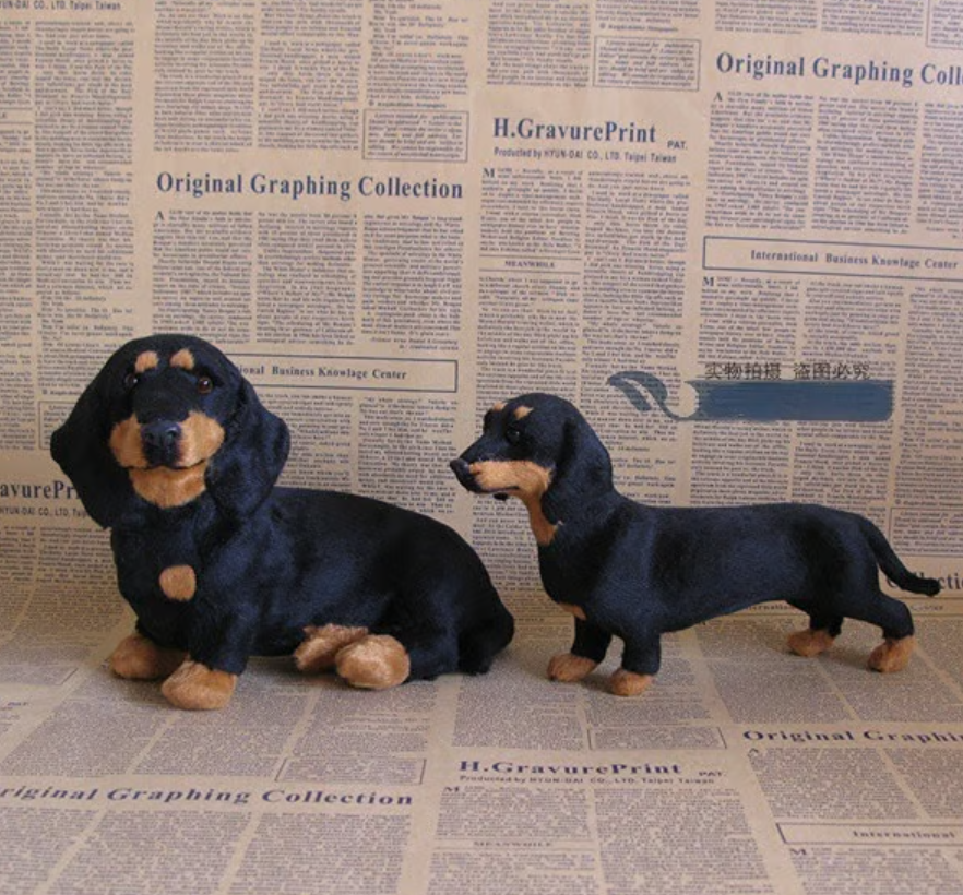 Interactive Plush Dog with Realistic Movements & Sensors | Ultra-Soft in black and tan, another view