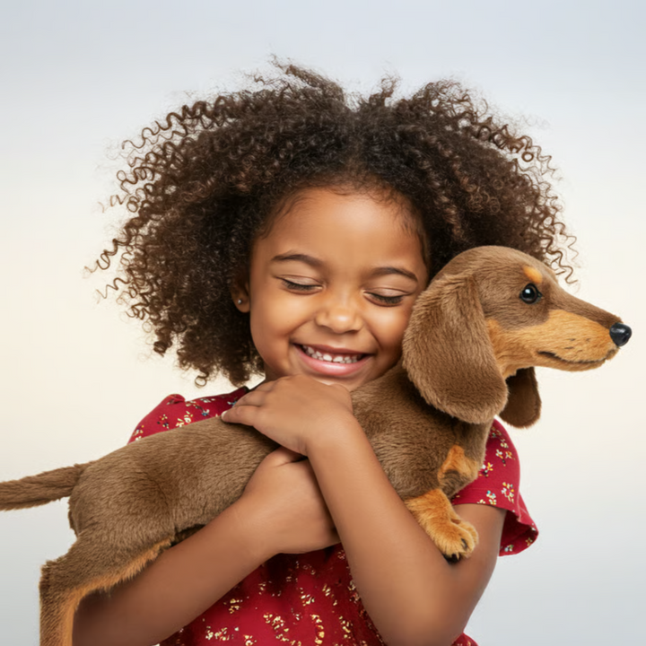 Interactive Plush Dog with Realistic Movements & Sensors | Ultra-Soft in brown and tan plush, another view