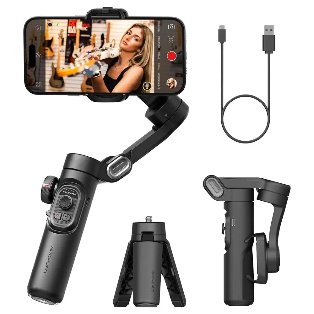 3-Axis Smartphone Gimbal Stabilizer with AI Tracking & Face Detection – Alvion