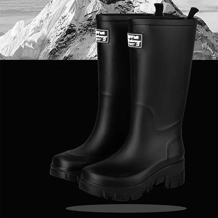 Ladies' Chelsea waterproof ankle boots with block heel & patterned sole – Saphira