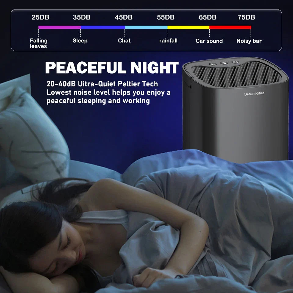 1000ml Portable 2-in-1 Dehumidifier with Air Filter & Night Light – Aveline