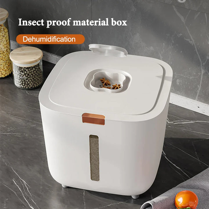 Rice Storage Box 5–10kg Airtight Moisture & Insect Resistant with Measuring Cup – GrainSafe