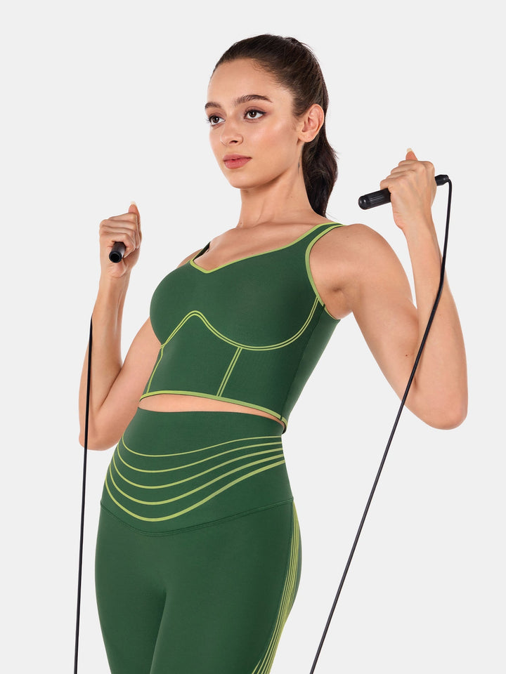 Seamless Cropped Tank Top With Bra - Contoura