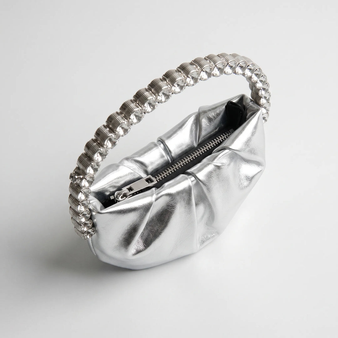 Semi-Circular Embellished Evening Clutch - Novalia