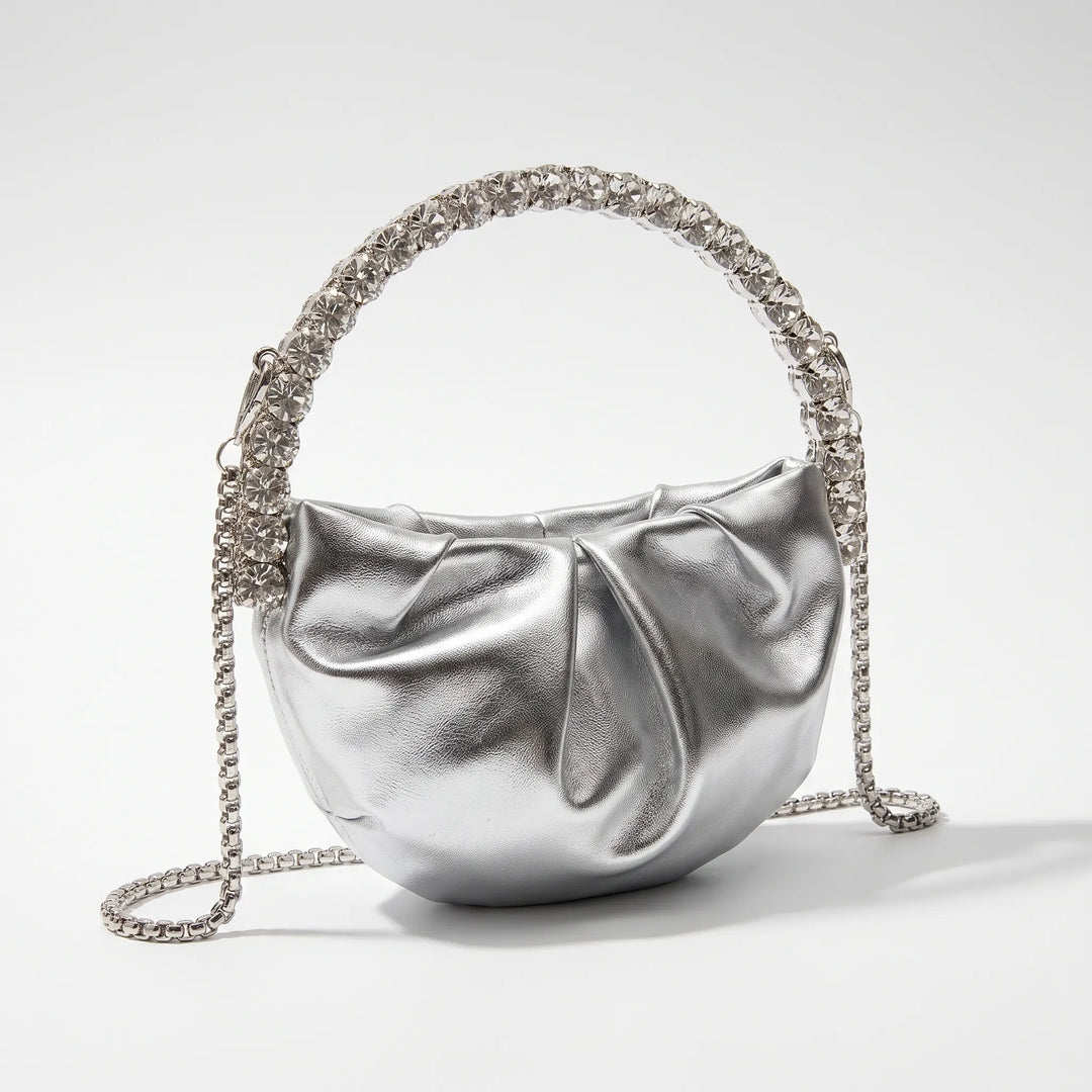 Semi-Circular Embellished Evening Clutch - Novalia