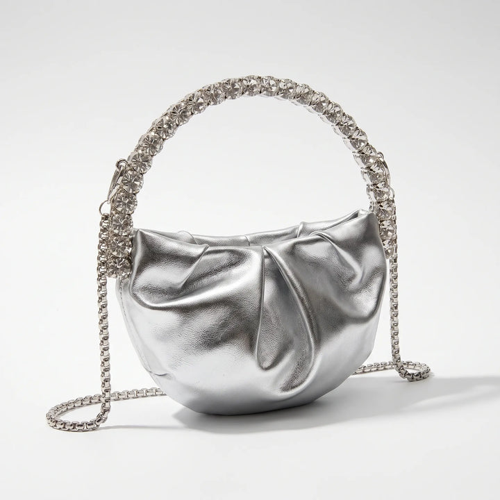 Semi-Circular Embellished Evening Clutch - Novalia