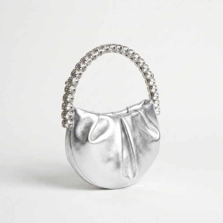 Semi-Circular Embellished Evening Clutch - Novalia
