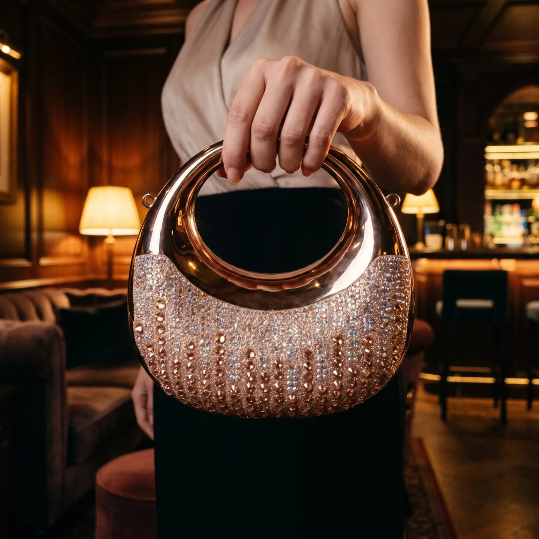 Semi-Circular Structured Evening Clutch - Celandia