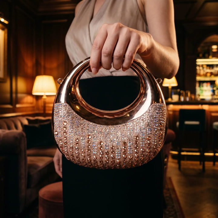 Semi-Circular Structured Evening Clutch - Celandia