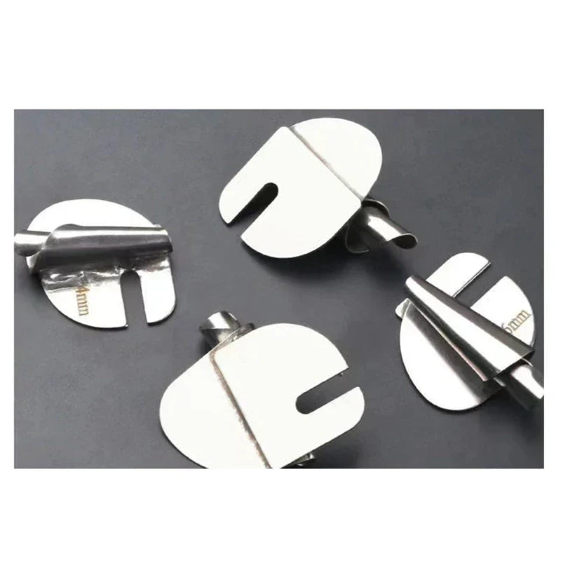 Hem Master Pro Set - Sewing Hem Guide Kit detail with four polished metal hemming guides