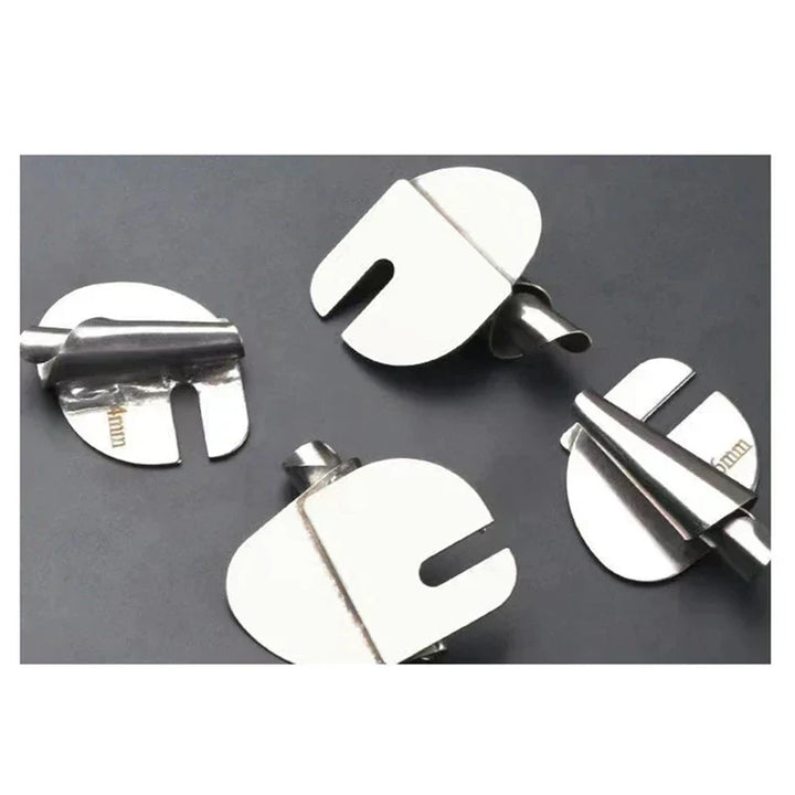 Hem Master Pro Set - Sewing Hem Guide Kit detail with four polished metal hemming guides