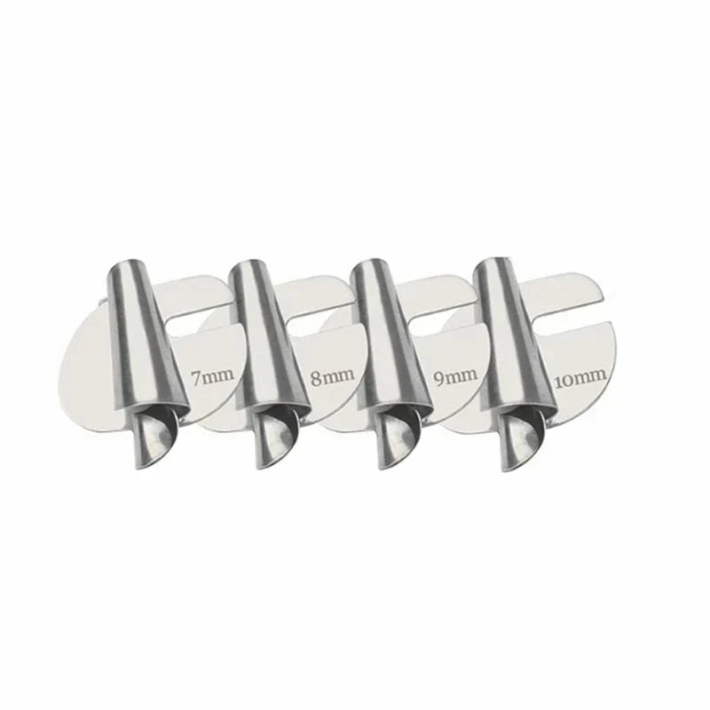 Hem Master Pro Set - Sewing Hem Guide Kit detail with silver metal hemmer guides sized 7mm to 10mm