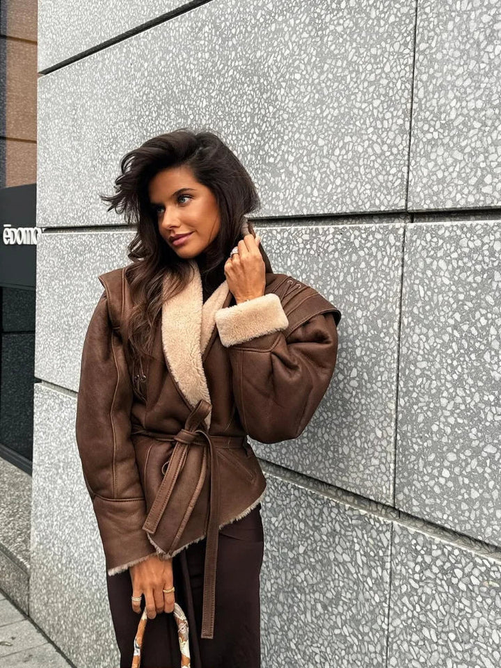 Ladies Fur-Lined Leather Jacket – Selma