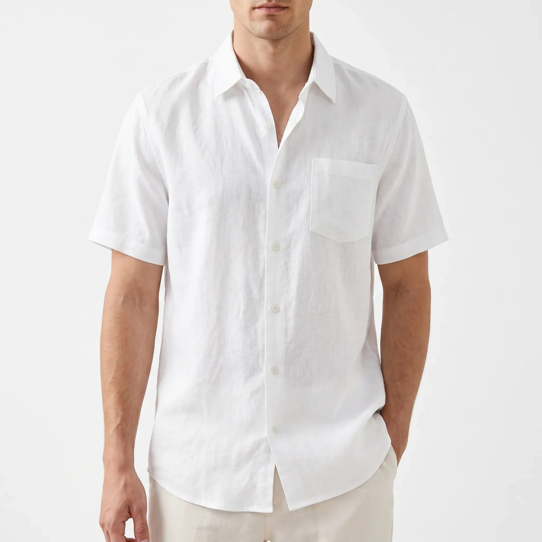 Short-Sleeved Casual Button-Up Shirt -  Josh