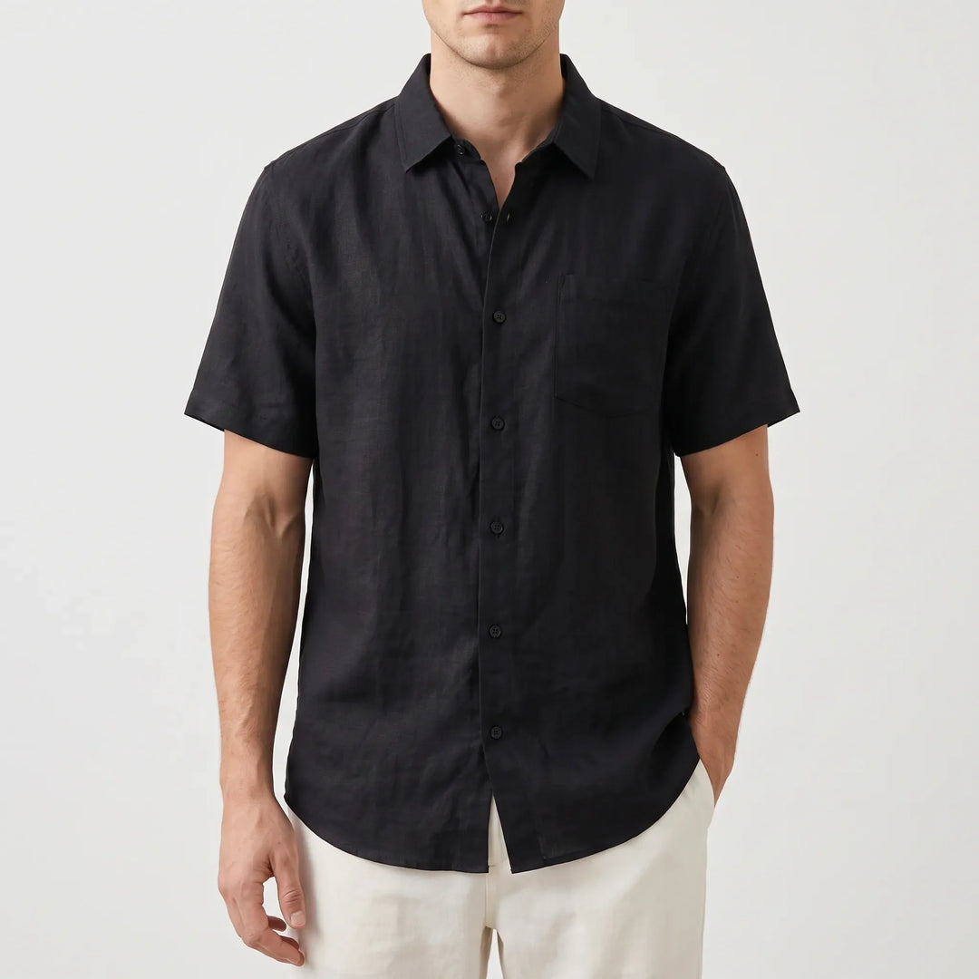 Short-Sleeved Casual Button-Up Shirt -  Josh