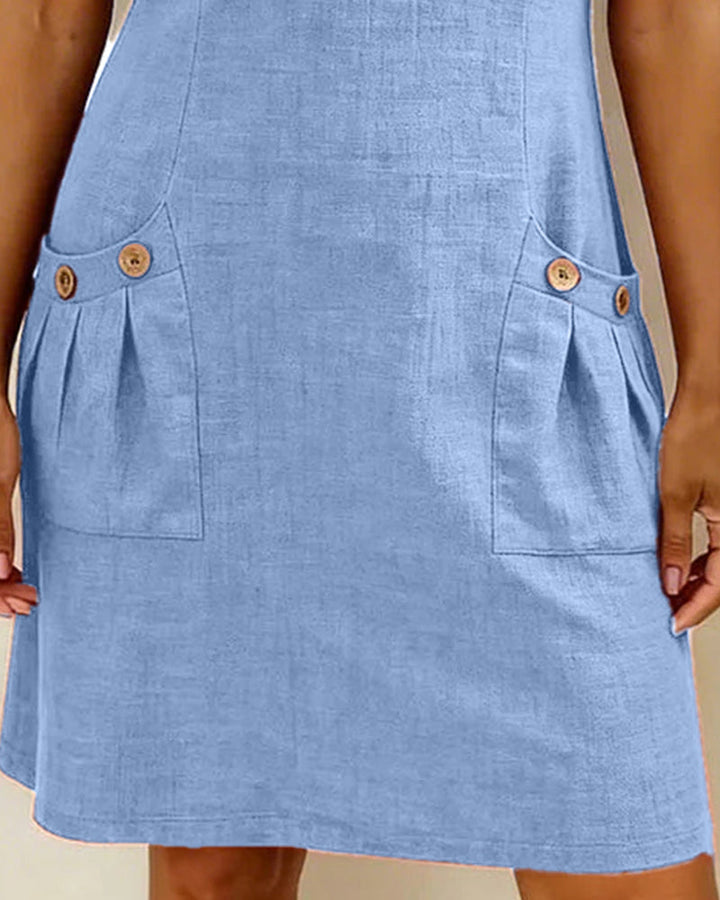 Short-Sleeved Textured Summer Dress - Avenia