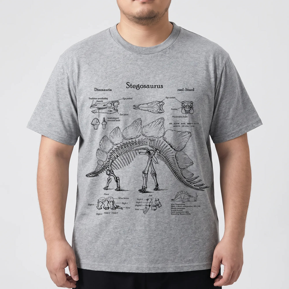 Short Sleeve Dinosaur Print Plus Size Shirt - Jim