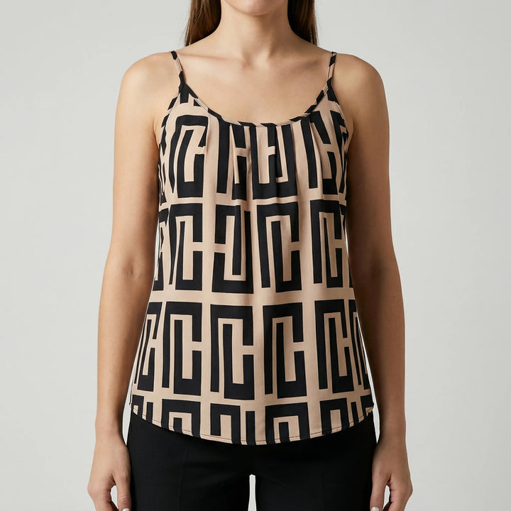 Sleeveless Geometric Print Cami Top - Christina
