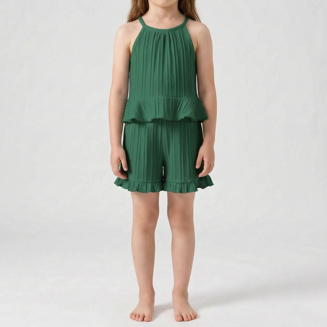 Sleeveless Ruffle Top And Shorts Set - Glimmera