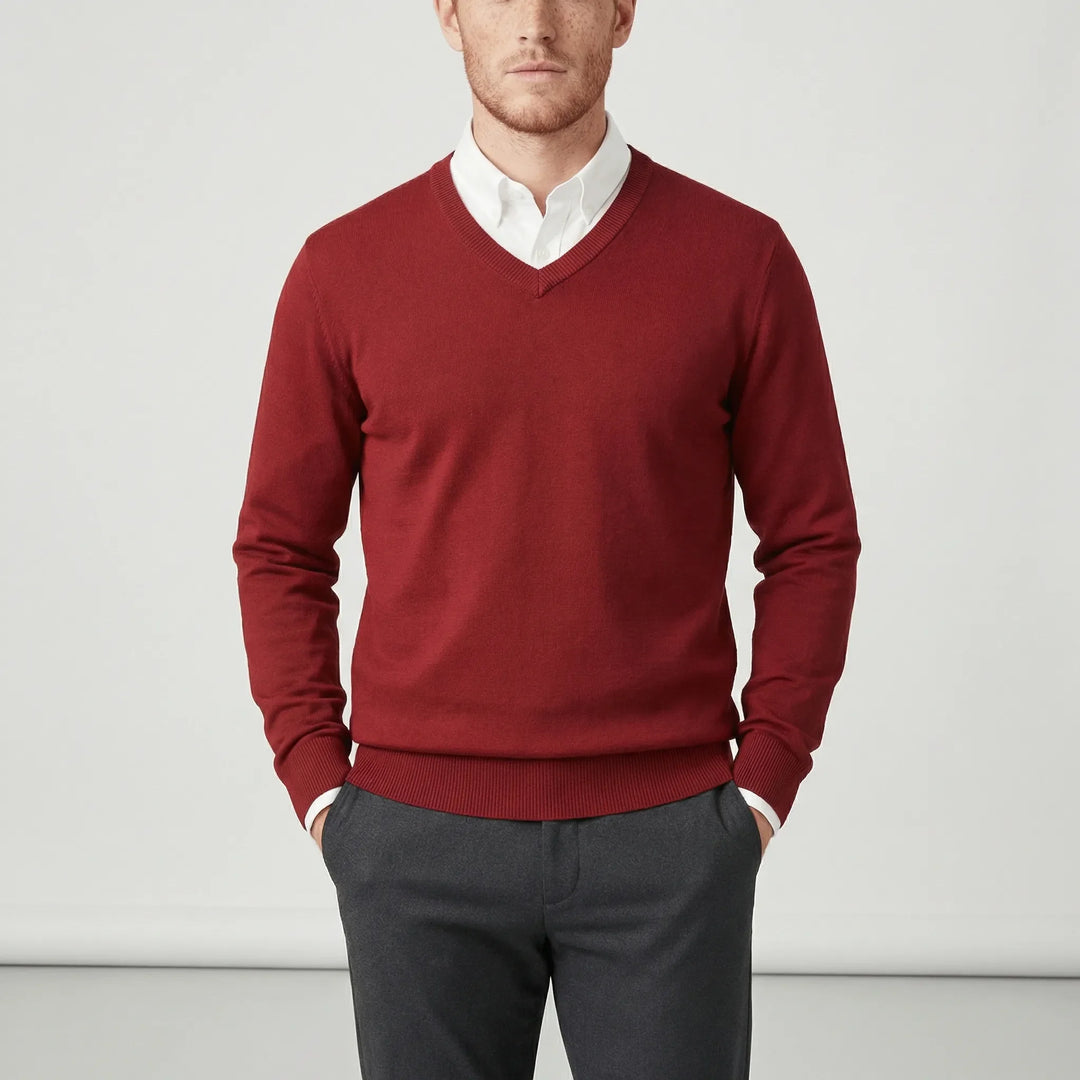 Slim-Fit V-Ausschnitt Pullover - Keanu