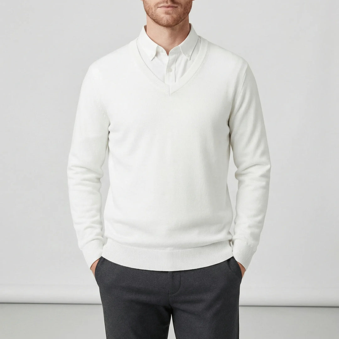 Slim-Fit V-Ausschnitt Pullover - Keanu