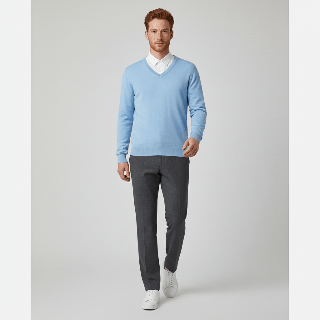 Slim-Fit V-Ausschnitt Pullover - Keanu