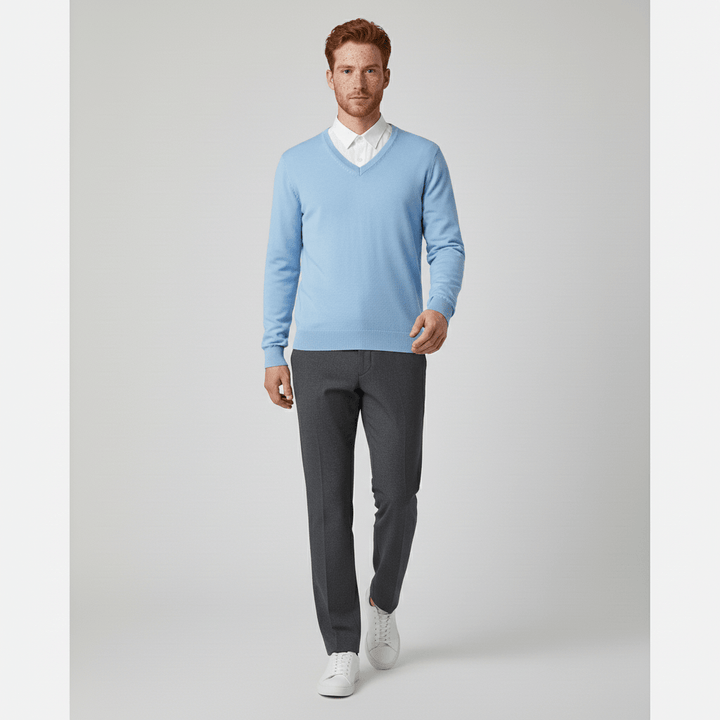 Slim-Fit V-Ausschnitt Pullover - Keanu