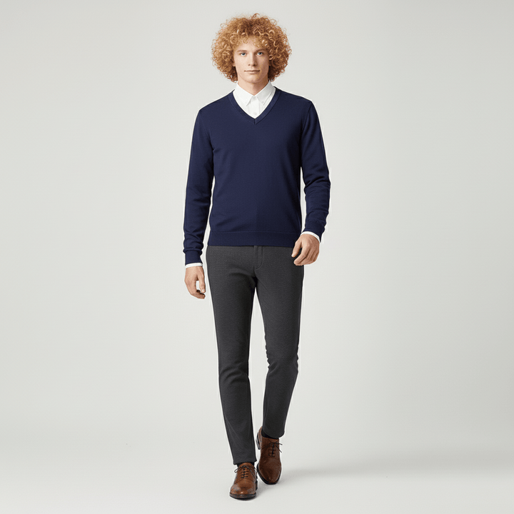 Slim-Fit V-Ausschnitt Pullover - Keanu