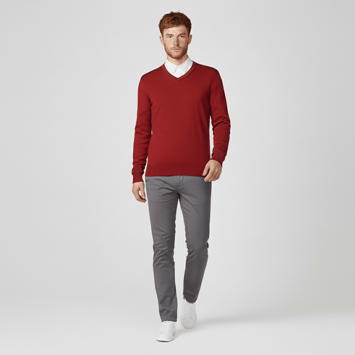 Slim-Fit V-Ausschnitt Pullover - Keanu