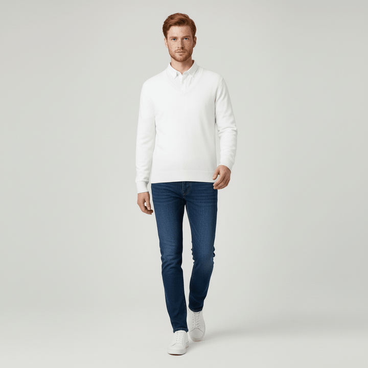 Slim-Fit V-Ausschnitt Pullover - Keanu