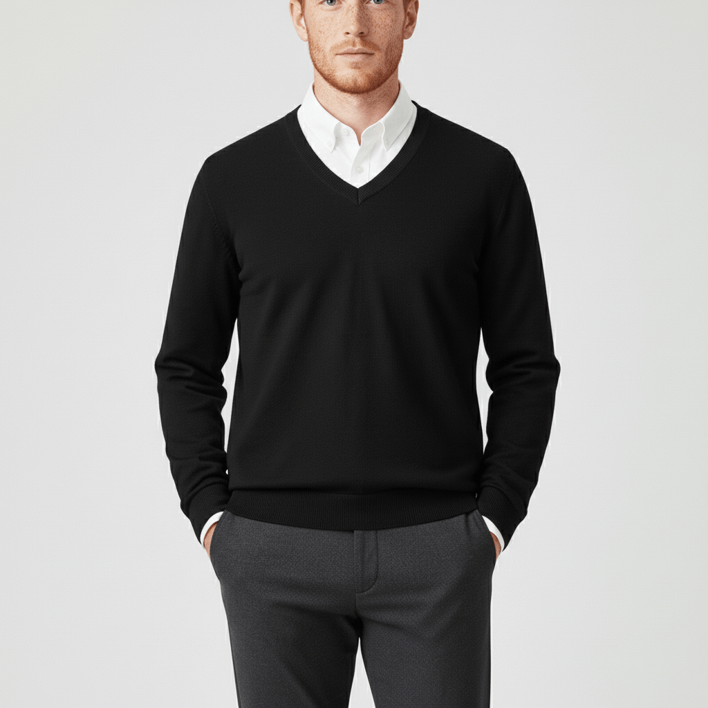 Slim-Fit V-Ausschnitt Pullover - Keanu