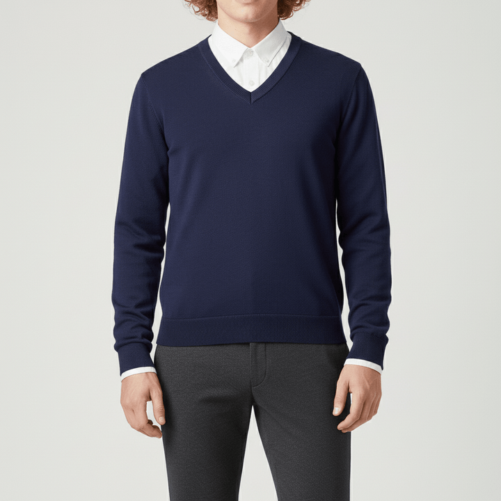 Slim-Fit V-Ausschnitt Pullover - Keanu