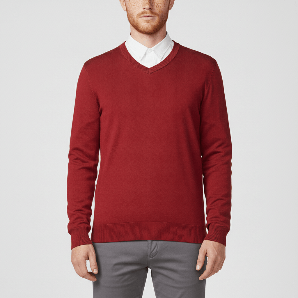 Slim-Fit V-Ausschnitt Pullover - Keanu