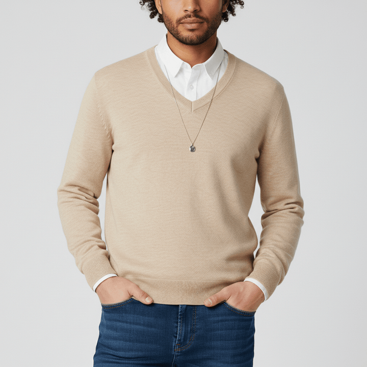 Slim-Fit V-Ausschnitt Pullover - Keanu