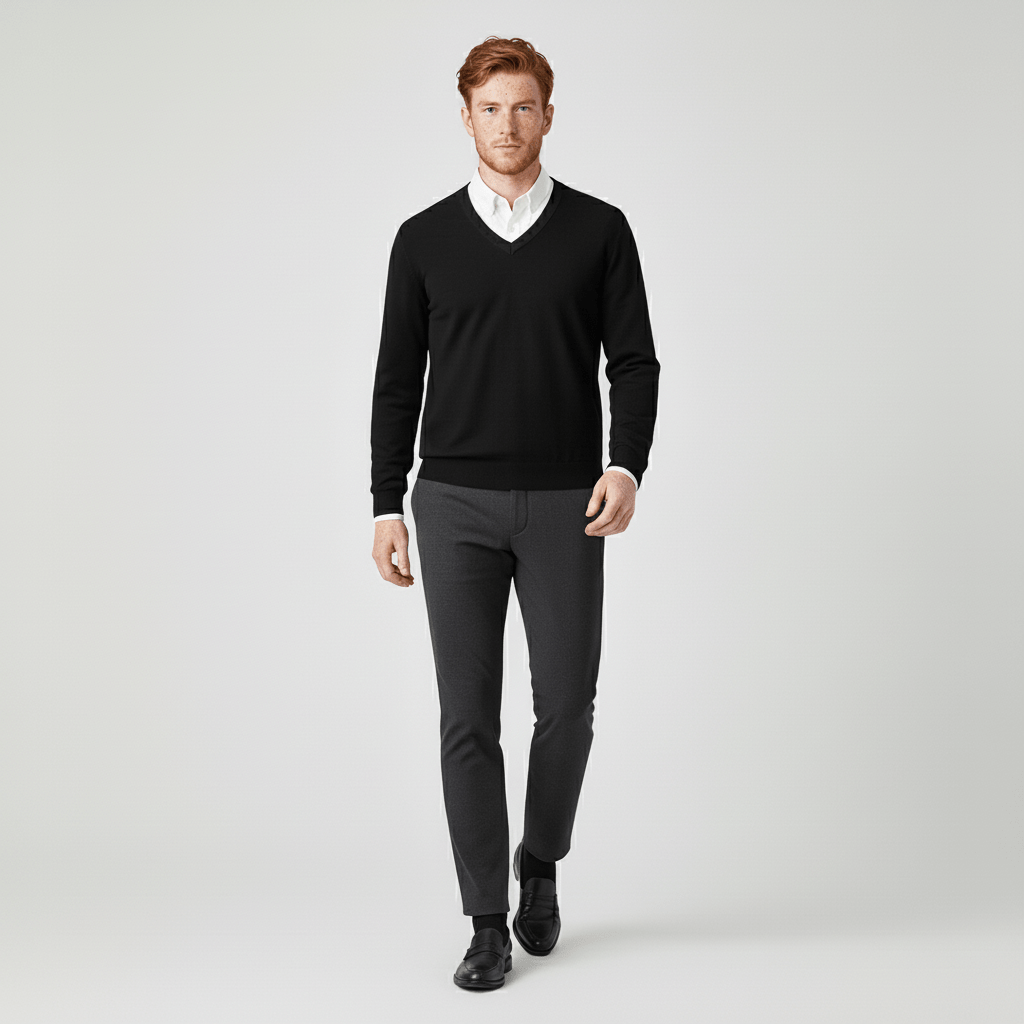 Slim-Fit V-Ausschnitt Pullover - Keanu