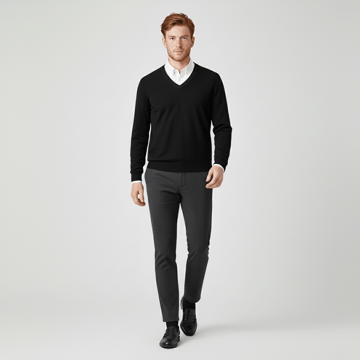 Slim-Fit V-Ausschnitt Pullover - Keanu