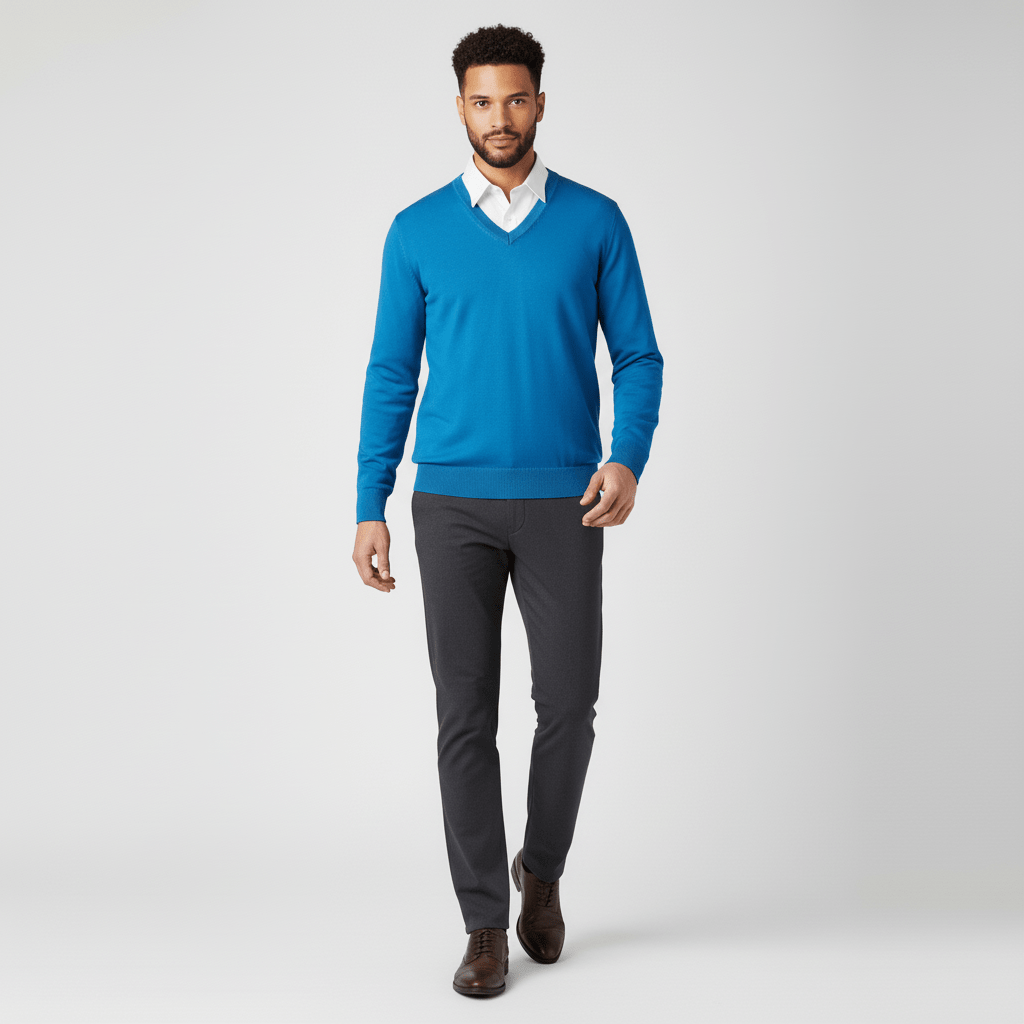 Slim-Fit V-Ausschnitt Pullover - Keanu