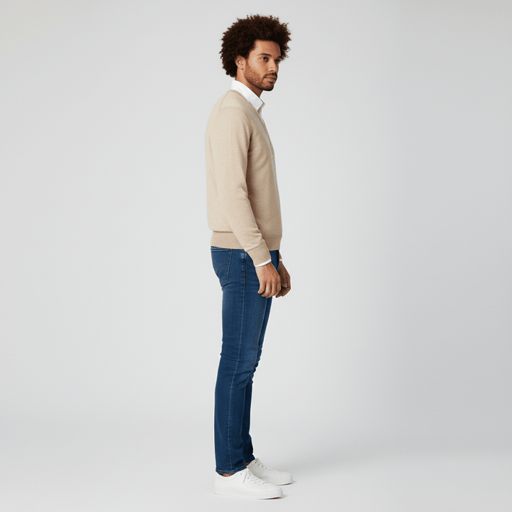 Slim-Fit V-Ausschnitt Pullover - Keanu