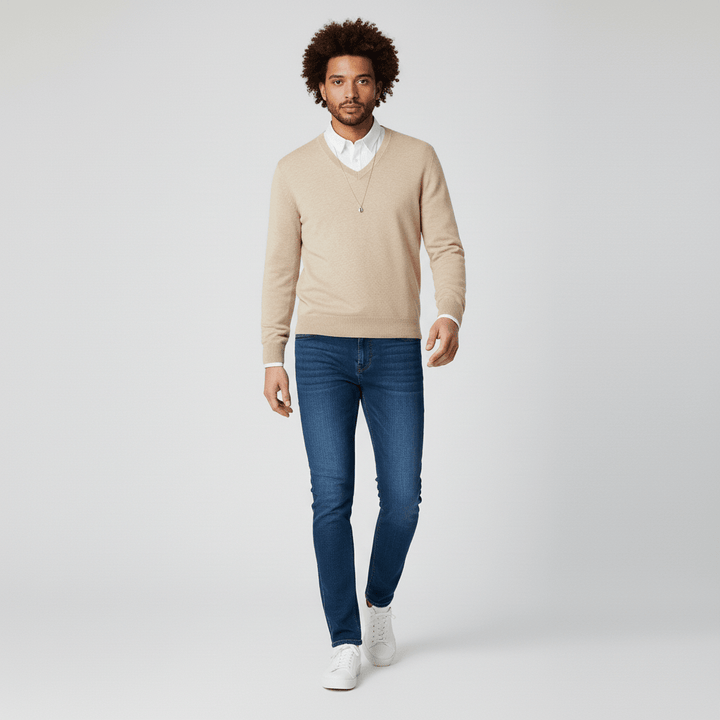 Slim-Fit V-Ausschnitt Pullover - Keanu