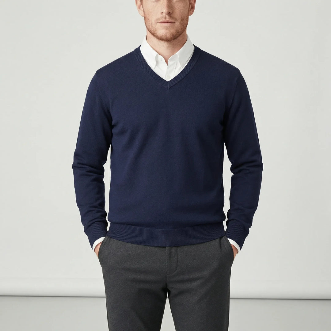 Slim-Fit V-Ausschnitt Pullover - Keanu
