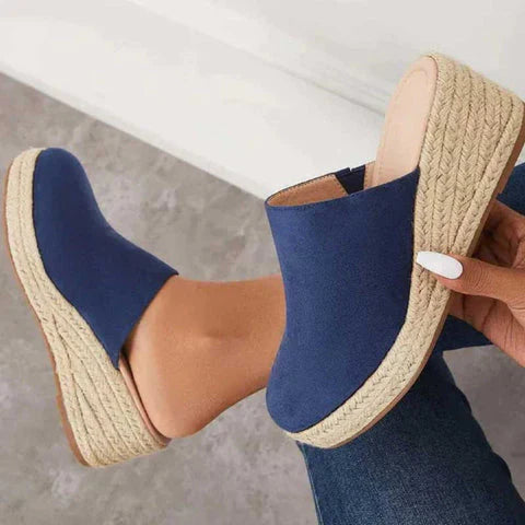 Slip-On Wedge Mule With Round Toe - Mary