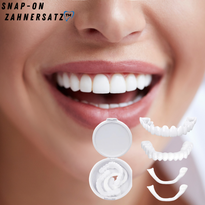 Snap-On Veneers for a Natural-Looking White Smile, Reusable and Glue-Free detail with an open case and veneer sets
