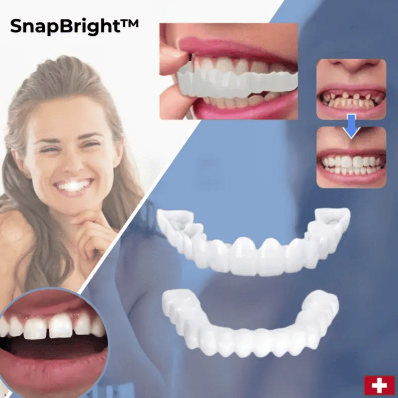 Snap-On Veneers for a Natural-Looking White Smile, Reusable and Glue-Free white plastic veneers