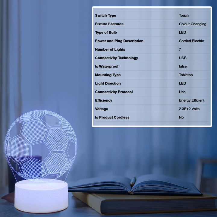 Soccer Themed 3D Illusion Lamp - Visiola