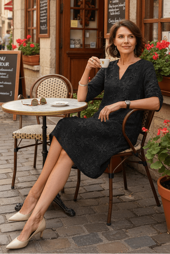 Sommerkleid Mit V-Ausschnitt Und Lockerem Schnitt - Ilayda