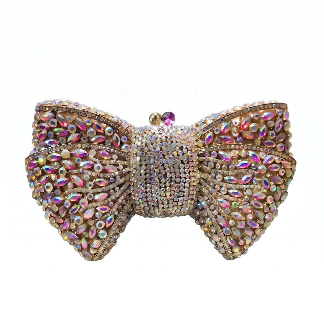 Sparkling Bow-Shaped Evening Clutch - Bovena