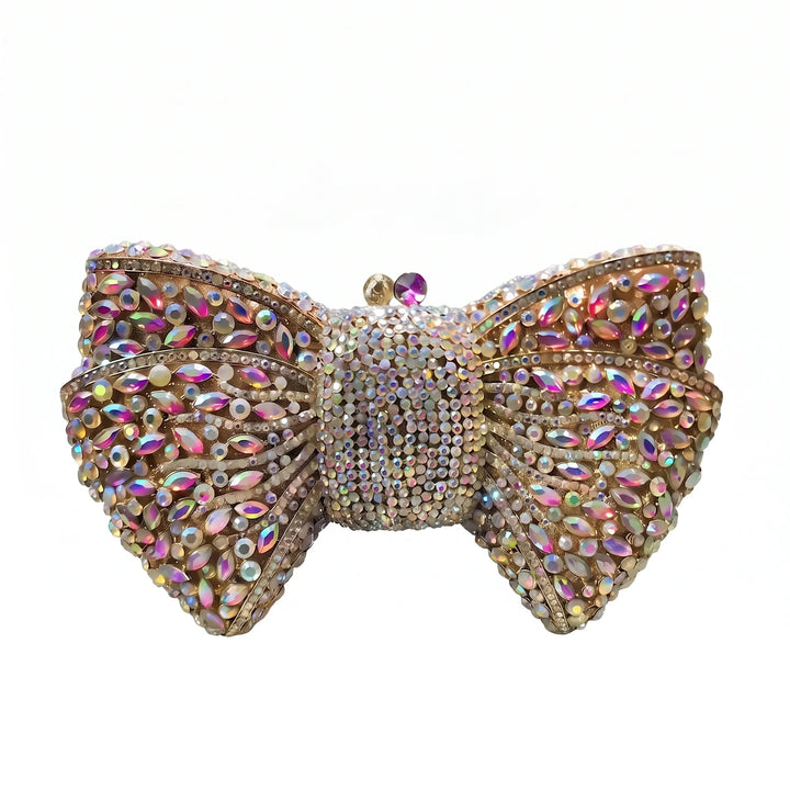 Sparkling Bow-Shaped Evening Clutch - Bovena