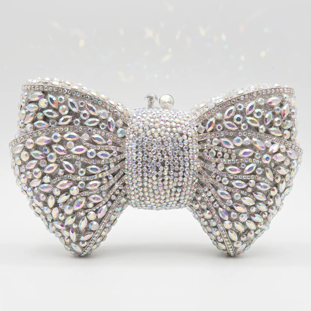 Sparkling Bow-Shaped Evening Clutch - Bovena