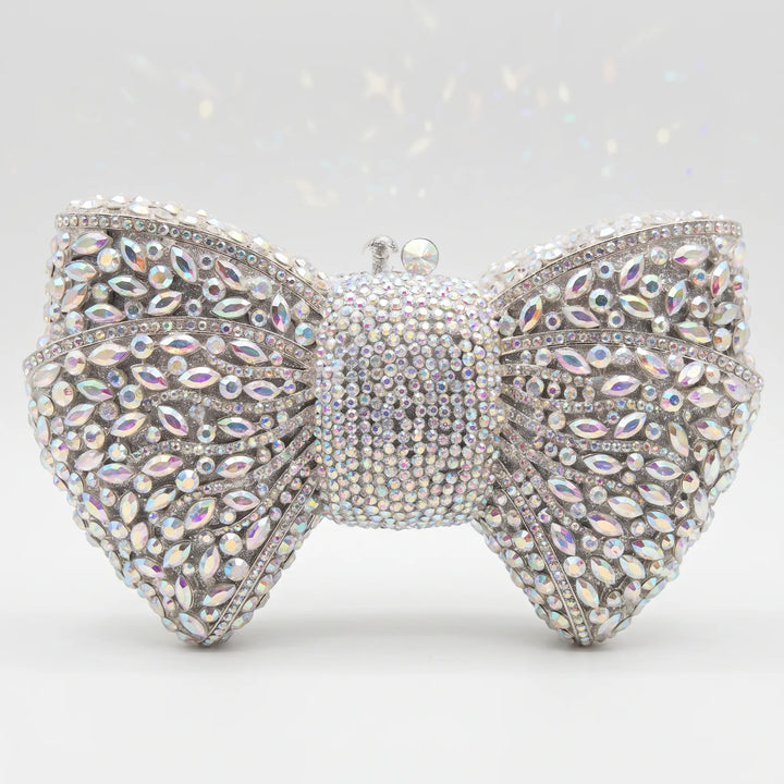 Sparkling Bow-Shaped Evening Clutch - Bovena